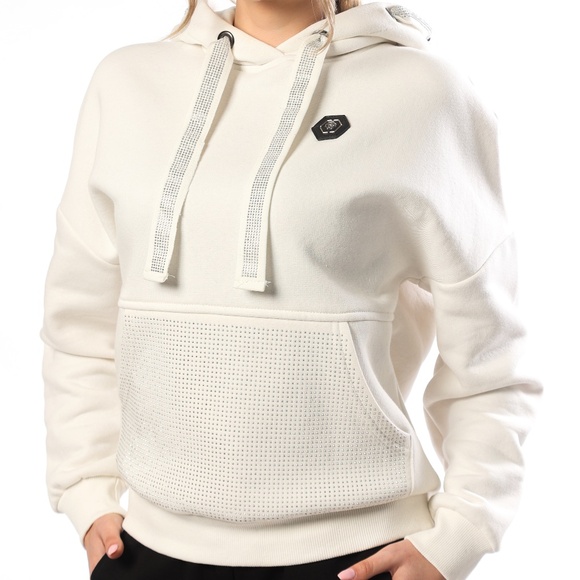 Rich Glam Tops - New Rhinestone Hoodie, Trendy Hoodie, Aesthetic Hoodie, Embellished Hoodie Cozy